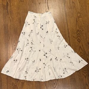 Zara Floral White Maxi Skirt